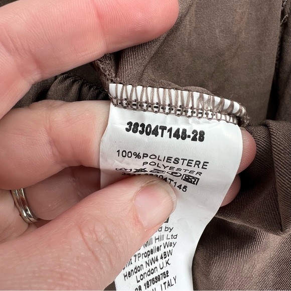 Suzy D London Womens Trouser Pants Front Tie Brown Large European Crop Ankle - Picture 8 of 9